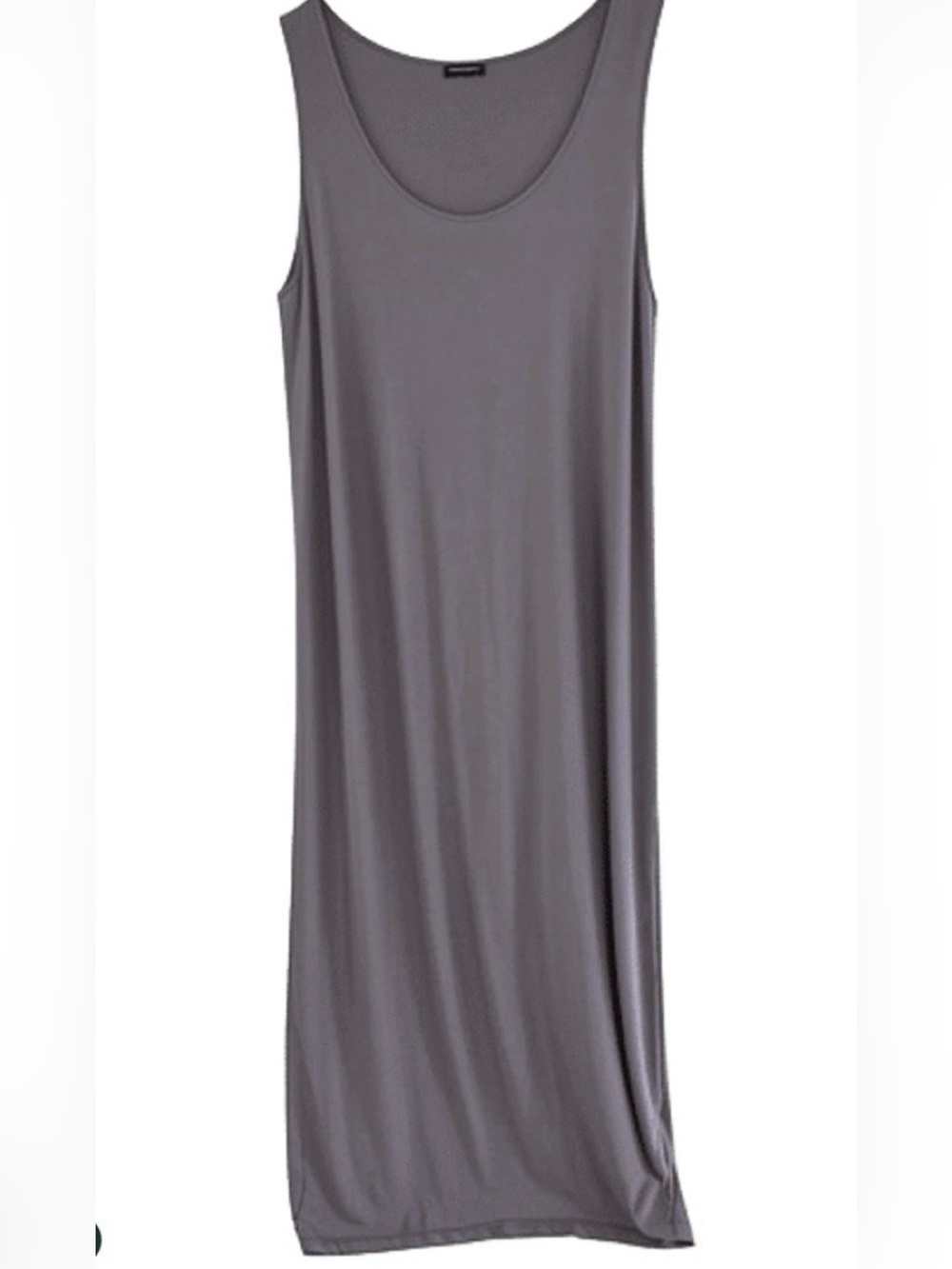 Eileen Fisher Gray Stretch Knit Long Maxi Tank Dress